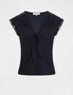 T-shirt Manches Courtes Avec Noeud Marine Femme 8 T-shirt Manches Courtes Avec Noeud Marine Femme -Mode de Reve Magasin t shirt manches courtes avec noeud marine femme vue3 32536300954640301