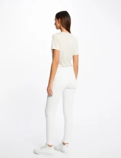 Mode de Reve Magasin -Mode de Reve Magasin t shirt manches courtes col en v ivoire femme vue2 32536300928660203