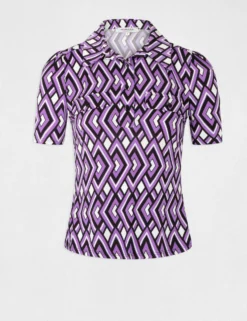 T-shirt Manches Courtes Col Polo Imprimé Multico Femme -Mode de Reve Magasin t shirt manches courtes col polo imprime multico femme vue3 32536300954940900