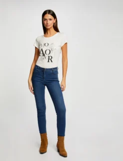 T-shirt Manches Courtes Ecru Femme -Mode de Reve Magasin t shirt manches courtes ecru femme vue5 32536300930930201