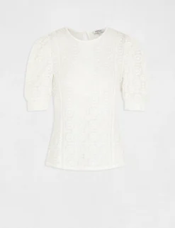 T-shirt Manches Courtes En Dentelle Ecru Femme -Mode de Reve Magasin t shirt manches courtes en dentelle ecru femme vue3 32536300928520201