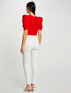 T-shirt Manches Courtes Froncé Rouge Femme -Mode de Reve Magasin t shirt manches courtes fronce rouge femme vue2 32536300959190500