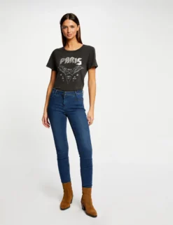 T-shirt Manches Courtes Gris Moyen Femme -Mode de Reve Magasin t shirt manches courtes gris moyen femme vue5 32536300929580102