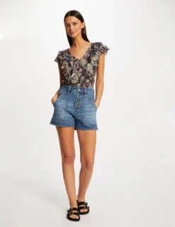 T-shirt Manches Courtes Imprimé Abstrait Multico Femme -Mode de Reve Magasin t shirt manches courtes imprime abstrait multico femme vue5 32536300945910900