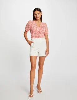 T-shirt Manches Courtes Imprimé Abstrait Orange Femme -Mode de Reve Magasin t shirt manches courtes imprime abstrait orange femme vue5 32536300963850703