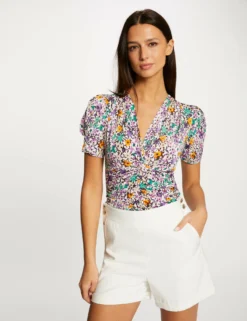 T-shirt Manches Courtes Imprimé Floral Multico Femme