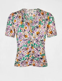 T-shirt Manches Courtes Imprimé Floral Multico Femme -Mode de Reve Magasin t shirt manches courtes imprime floral multico femme vue3 32536300954540900