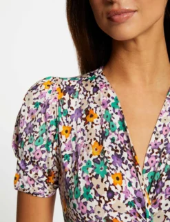 T-shirt Manches Courtes Imprimé Floral Multico Femme -Mode de Reve Magasin t shirt manches courtes imprime floral multico femme vue4 32536300954540900