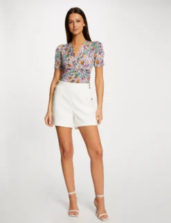 T-shirt Manches Courtes Imprimé Floral Multico Femme -Mode de Reve Magasin t shirt manches courtes imprime floral multico femme vue5 32536300954540900