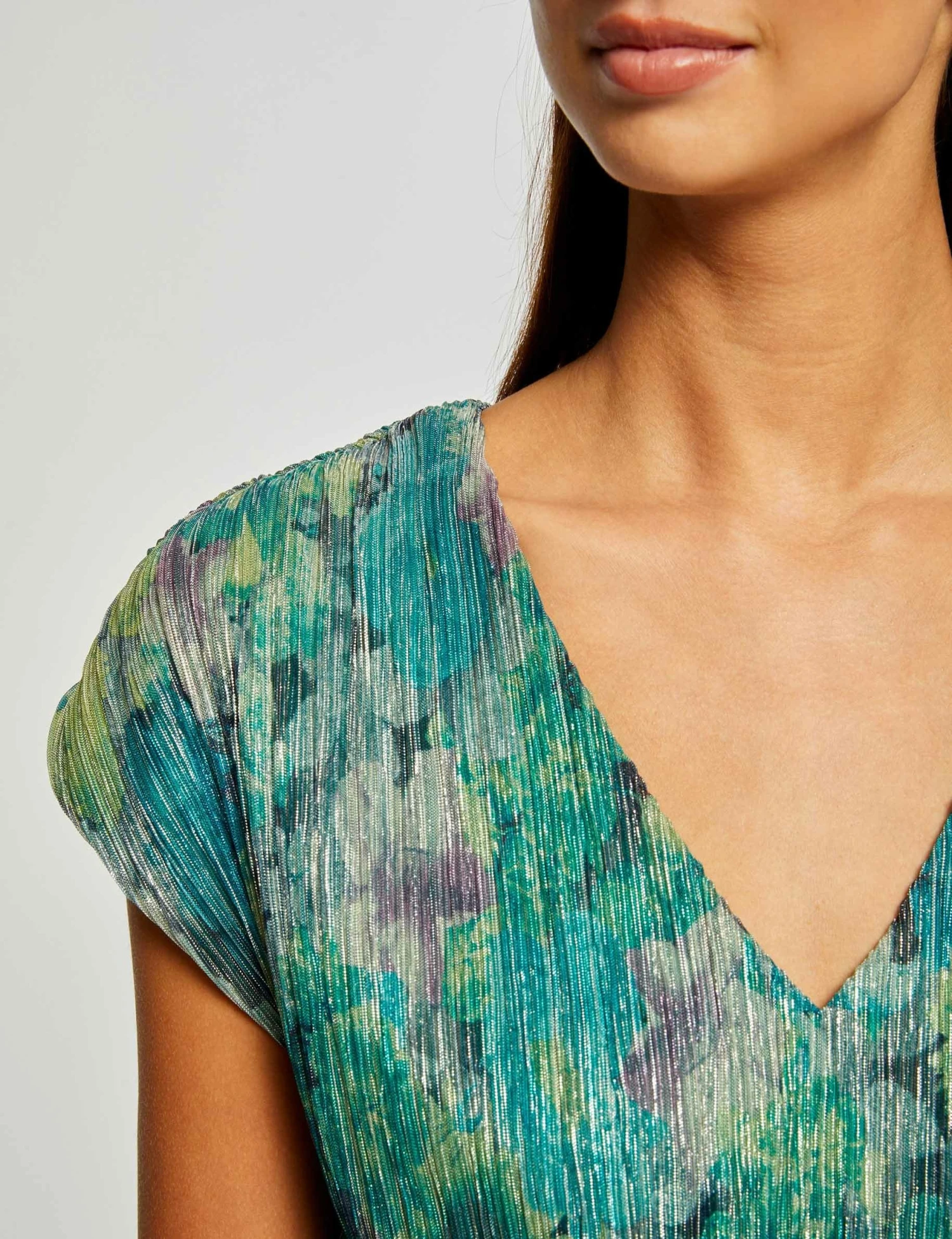 T-shirt Manches Courtes Imprimé Floral Vert Femme 5 T-shirt Manches Courtes Imprimé Floral Vert Femme – Image 5