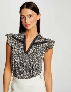 T-shirt Manches Courtes Imprimé Foulard Multico Femme